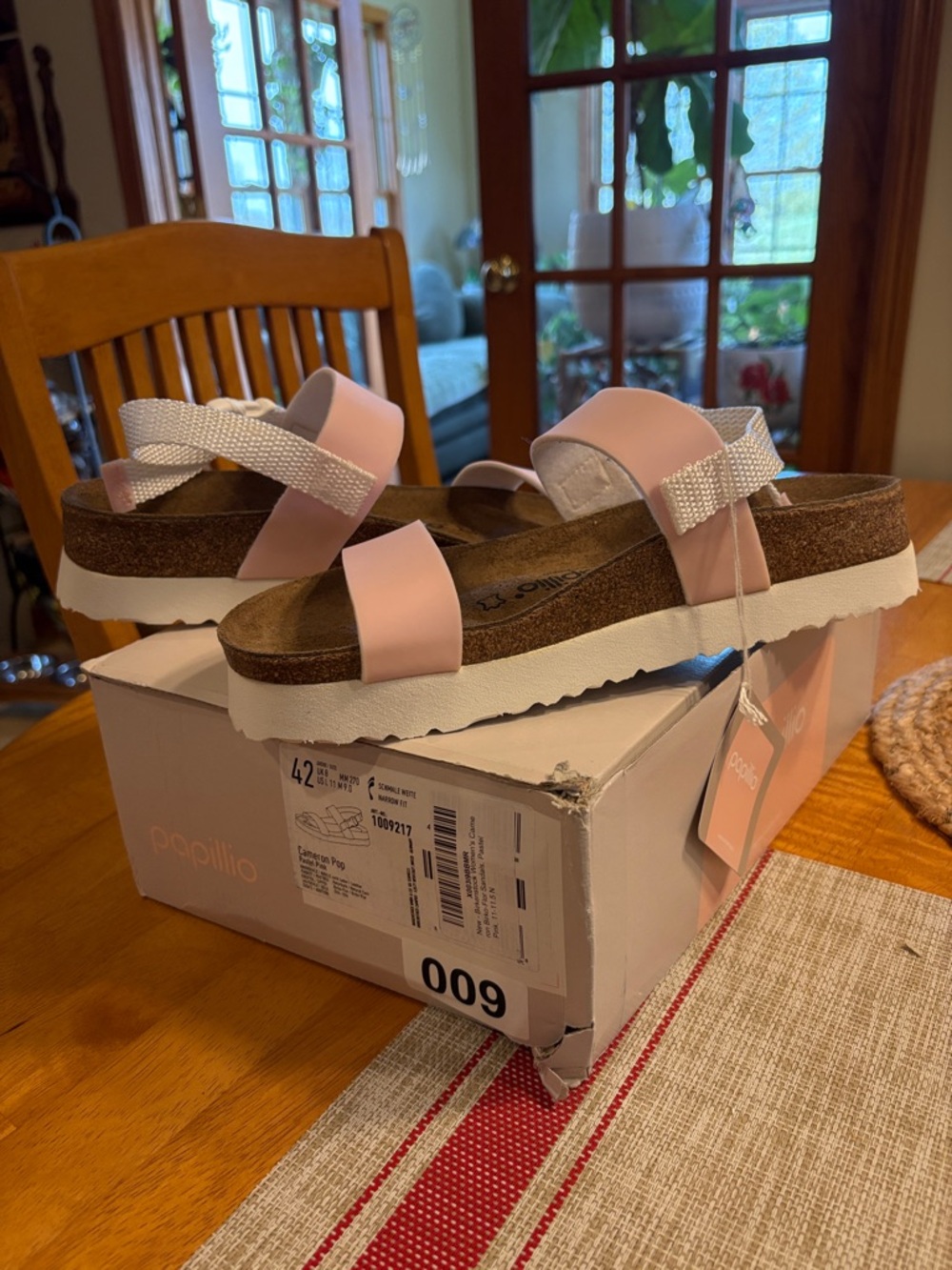 Papillio Pink and White Platform Slide Sandals size 11 women’s
